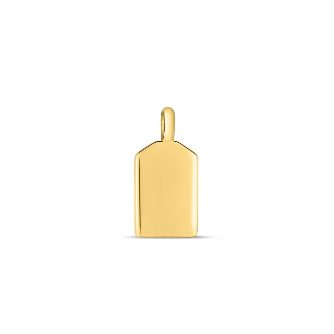 14k Yellow Gold Mini Tag Charm | Richard Cannon Jewelry