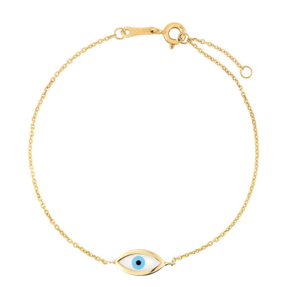 14k Yellow Gold MOP Evil Eye Bracelet | Richard Cannon Jewelry