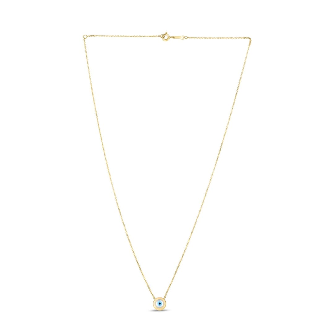 14k Yellow Gold MOP Evil Eye Necklace | Richard Cannon Jewelry