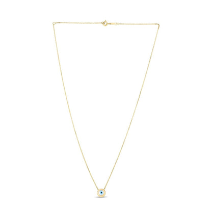 14k Yellow Gold MOP Evil Eye Necklace | Richard Cannon Jewelry