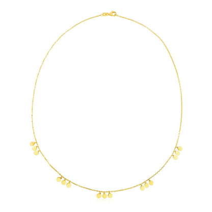 14k Yellow Gold Necklace with Circle Dangle Stations | Richard Cannon Jewelry