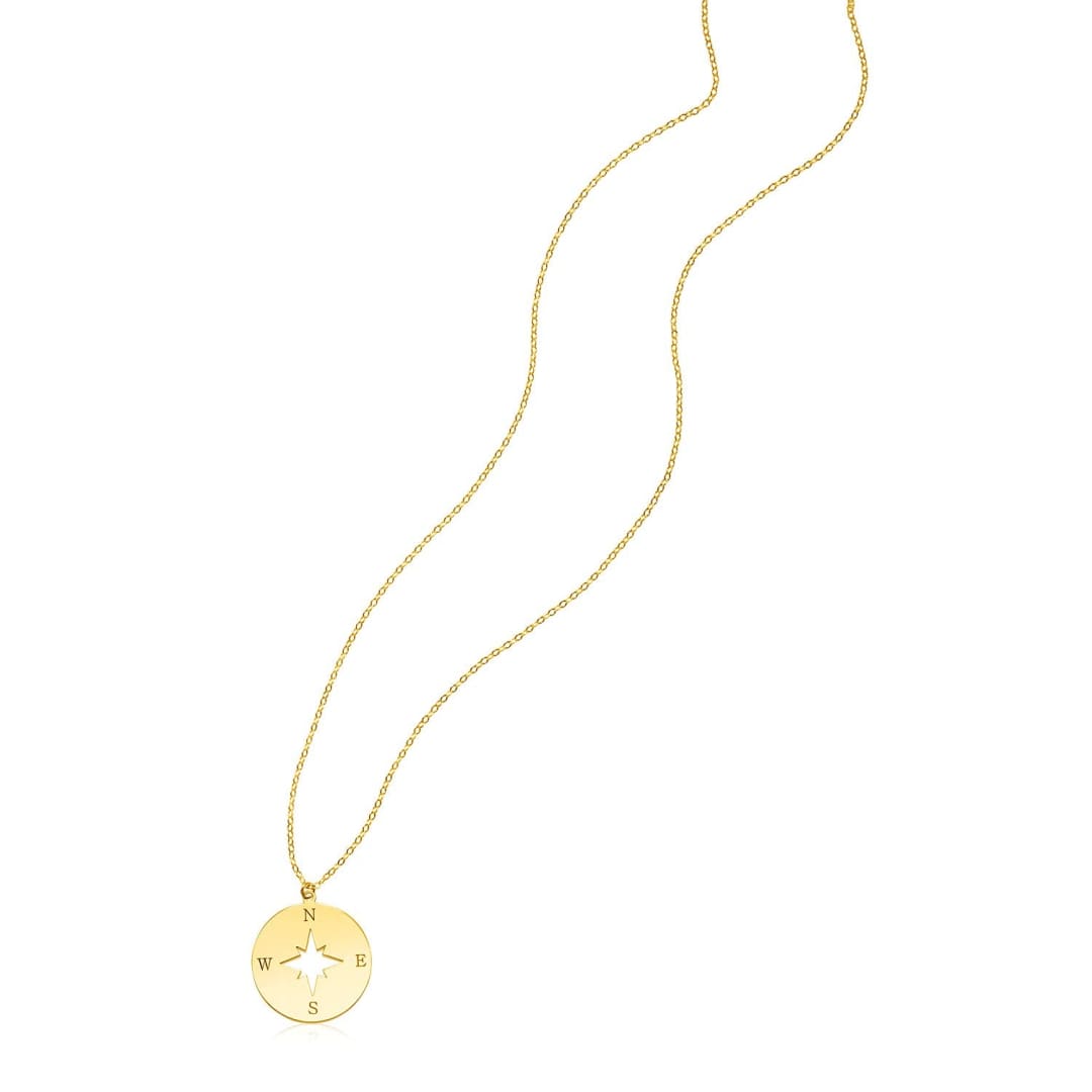 14K Yellow Gold Necklace with Compass | Richard Cannon Jewelry