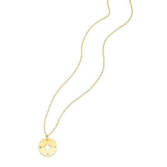 14K Yellow Gold Necklace with Compass | Richard Cannon Jewelry