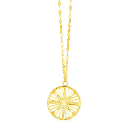 14k Yellow Gold Necklace with Compass Pendant | Richard Cannon Jewelry