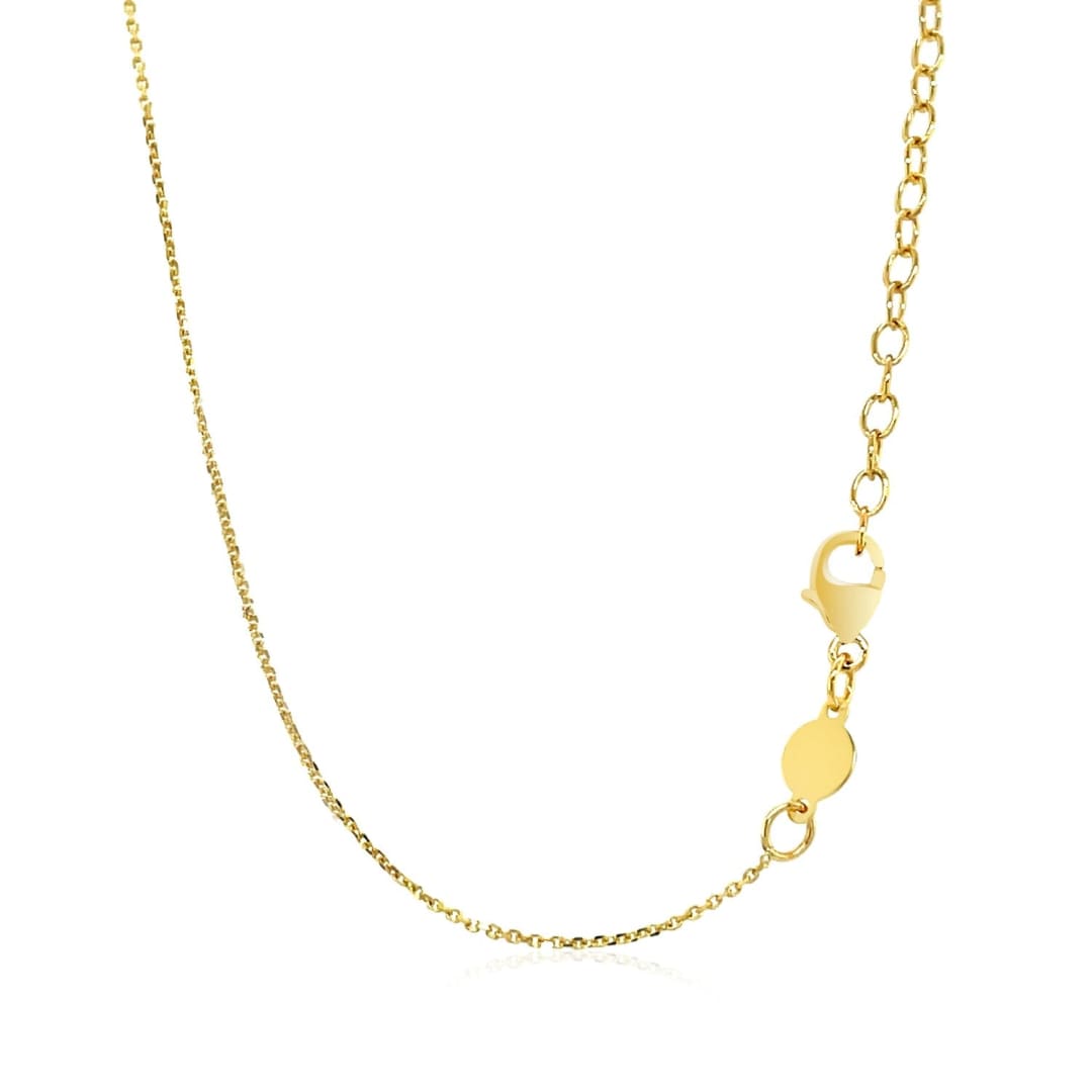 14k Yellow Gold Necklace with Polished Curved Bar Pendant | Richard Cannon Jewelry