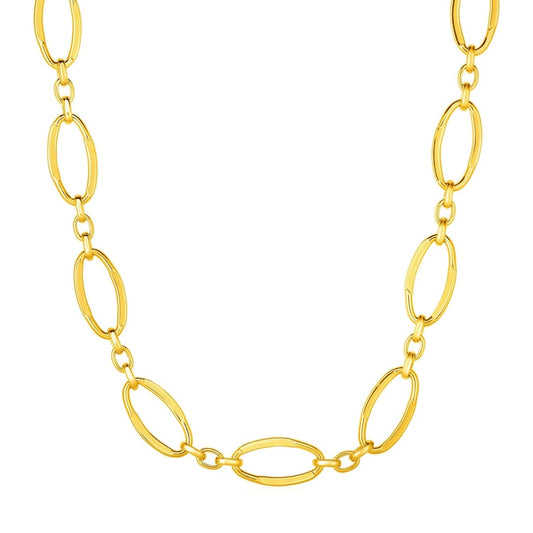 14k Yellow Gold Necklace with Polished Oval Links | Richard Cannon Jewelry