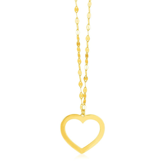 14k Yellow Gold Necklace with Reversible Heart Pendant | Richard Cannon Jewelry