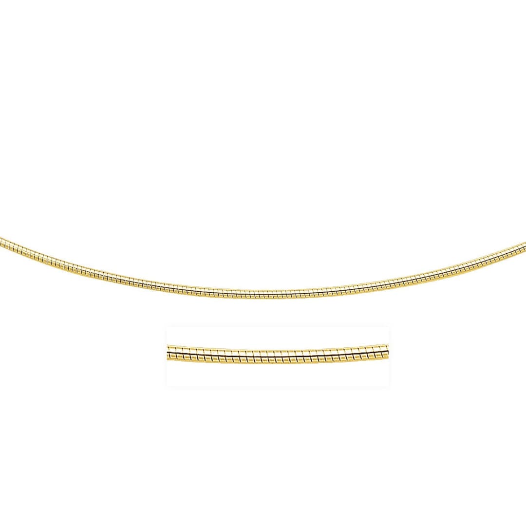 14k Yellow Gold Necklace in a Round Omega Chain Style | Richard Cannon Jewelry