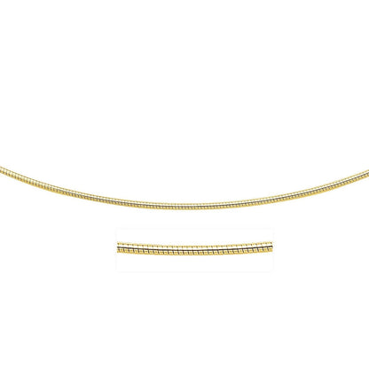 14k Yellow Gold Necklace in a Round Omega Chain Style | Richard Cannon Jewelry