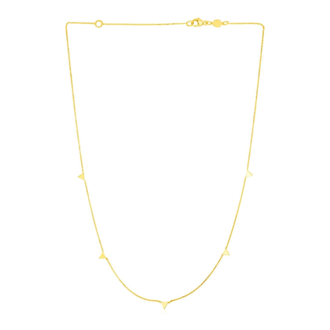 14K Yellow Gold Necklace with Triangles | Richard Cannon Jewelry