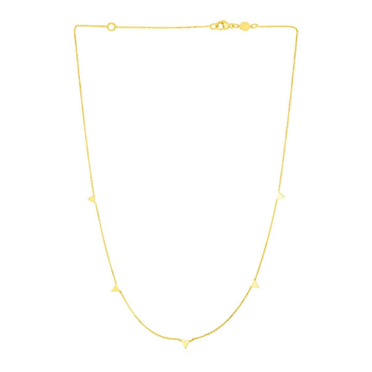 14K Yellow Gold Necklace with Triangles | Richard Cannon Jewelry