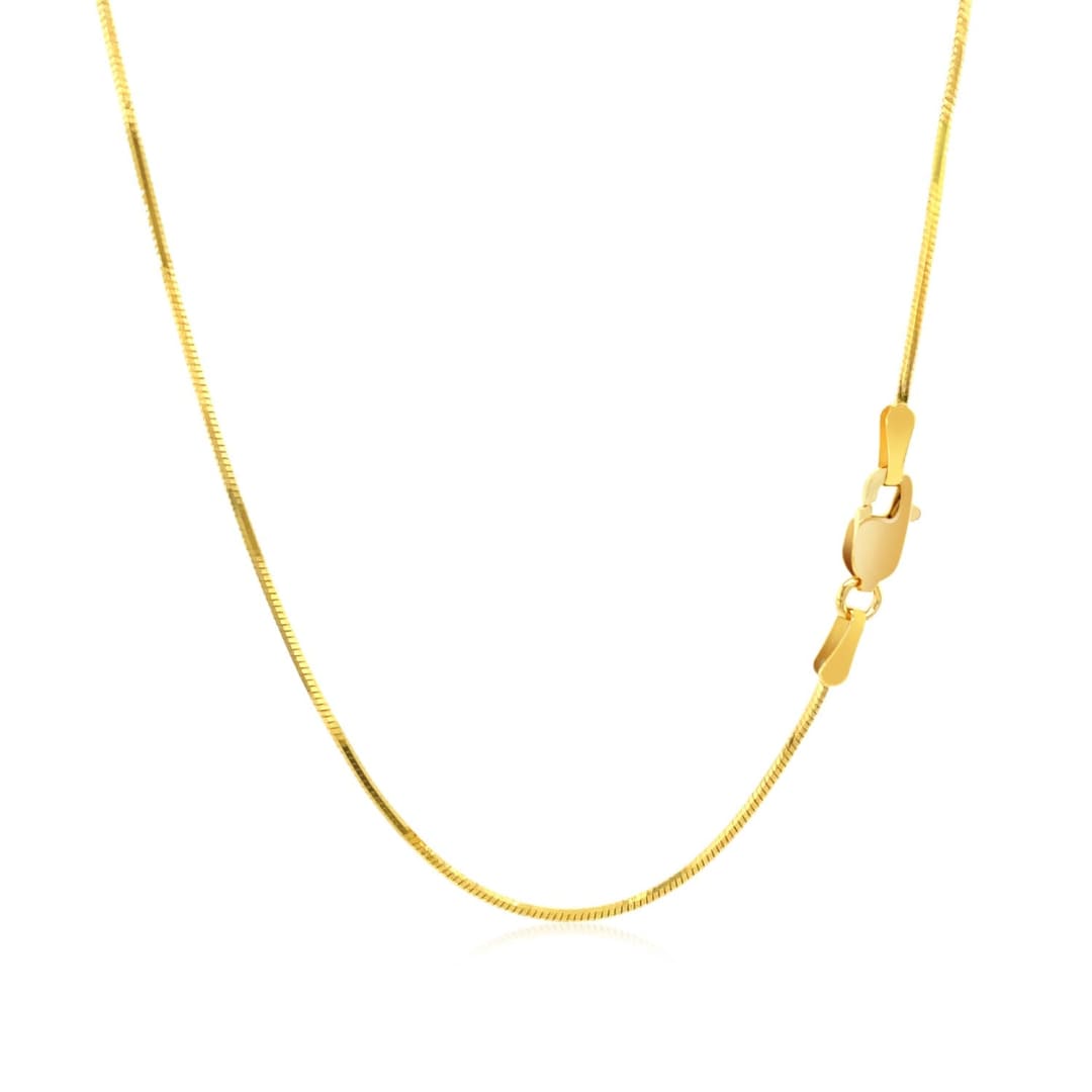 14k Yellow Gold Octagonal Shiny Snake Chain (0.85 mm) | Richard Cannon Jewelry