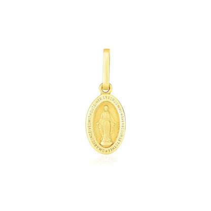 14k Yellow Gold Oval Religious Medal Pendant | Richard Cannon Jewelry