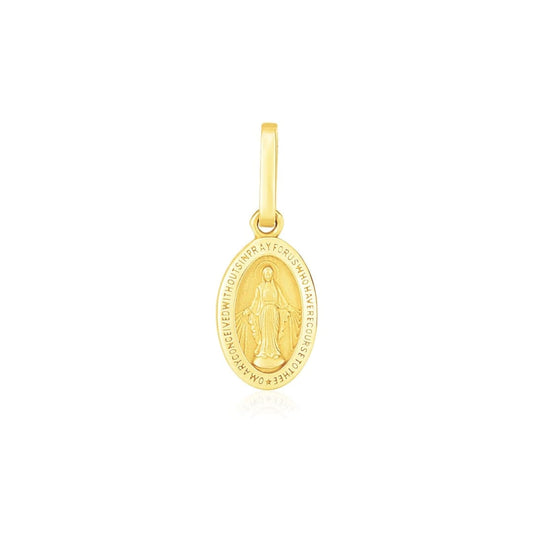 14k Yellow Gold Oval Religious Medal Pendant | Richard Cannon Jewelry