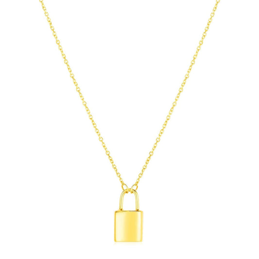 14k Yellow Gold Padlock Necklace | Richard Cannon Jewelry