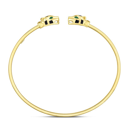 14k Yellow Gold Panther Bangle | Richard Cannon Jewelry
