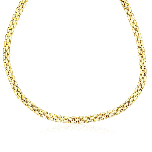 14k Yellow Gold Panther Chain Link Shiny Necklace | Richard Cannon Jewelry