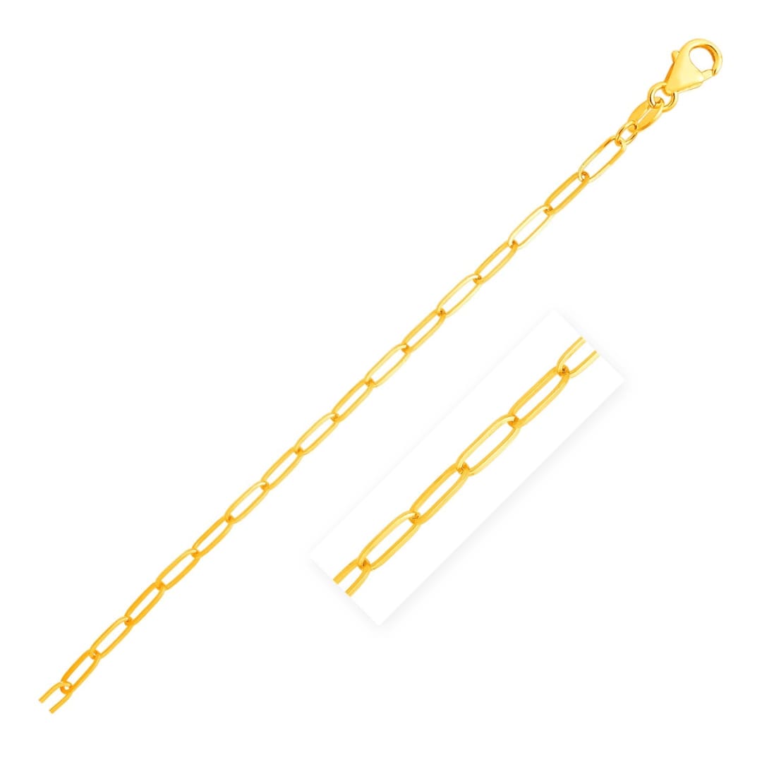 14K Yellow Gold Paperclip Bracelet (3.5mm) | Richard Cannon Jewelry