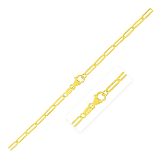 14K Yellow Gold Paperclip Chain (2.5mm) | Richard Cannon Jewelry