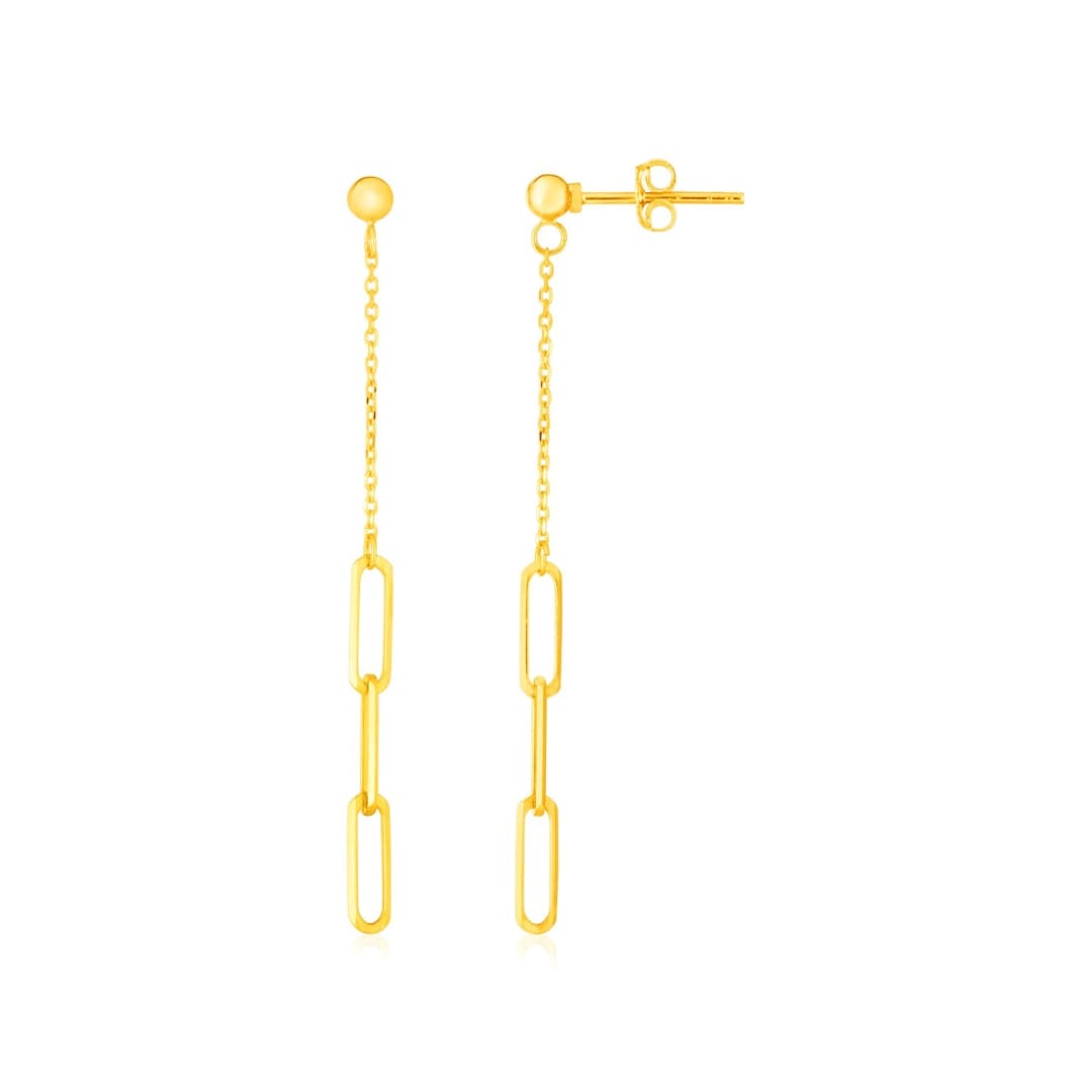 14K Yellow Gold Paperclip Chain and Fine Link Earrings | Richard Cannon Jewelry