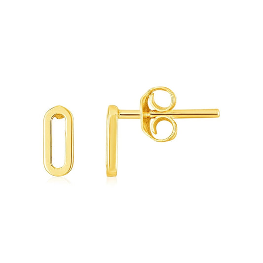 14k Yellow Gold Paperclip Link Stud Earrings | Richard Cannon Jewelry