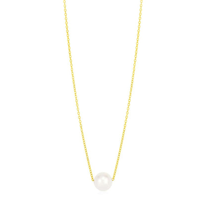 14k Yellow Gold Pearl Solitaire Necklace | Richard Cannon Jewelry