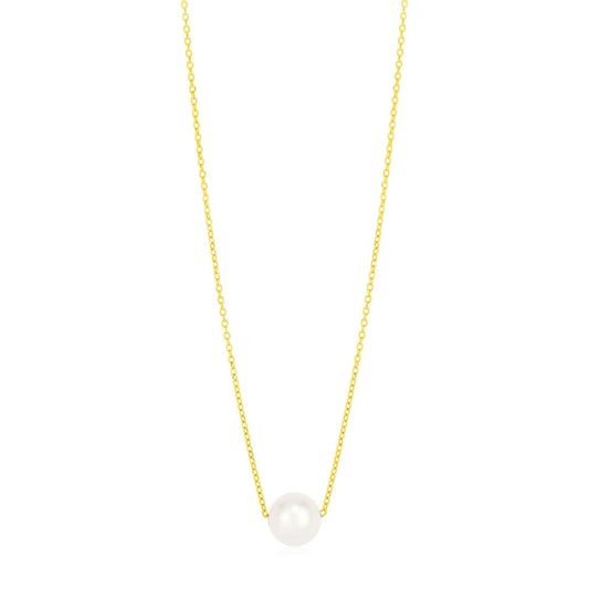 14k Yellow Gold Pearl Solitaire Necklace | Richard Cannon Jewelry