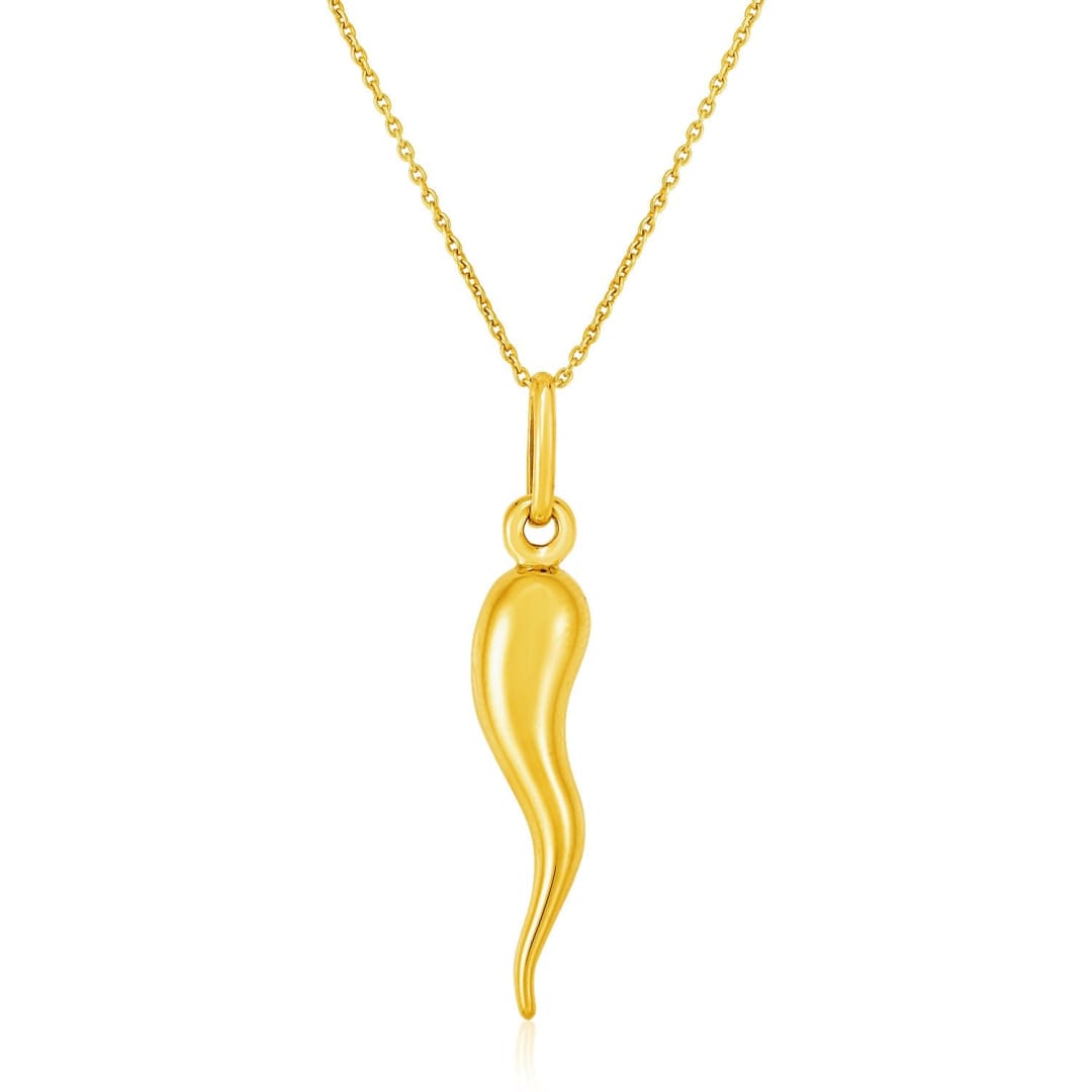 14k Yellow Gold Pendant with Polished Abstract Swirl | Richard Cannon Jewelry