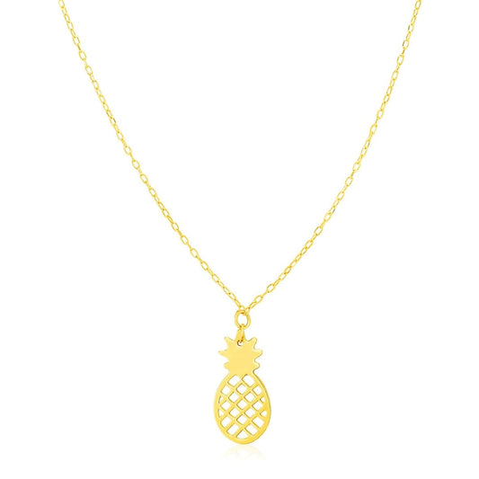 14K Yellow Gold Pineapple Necklace | Richard Cannon Jewelry