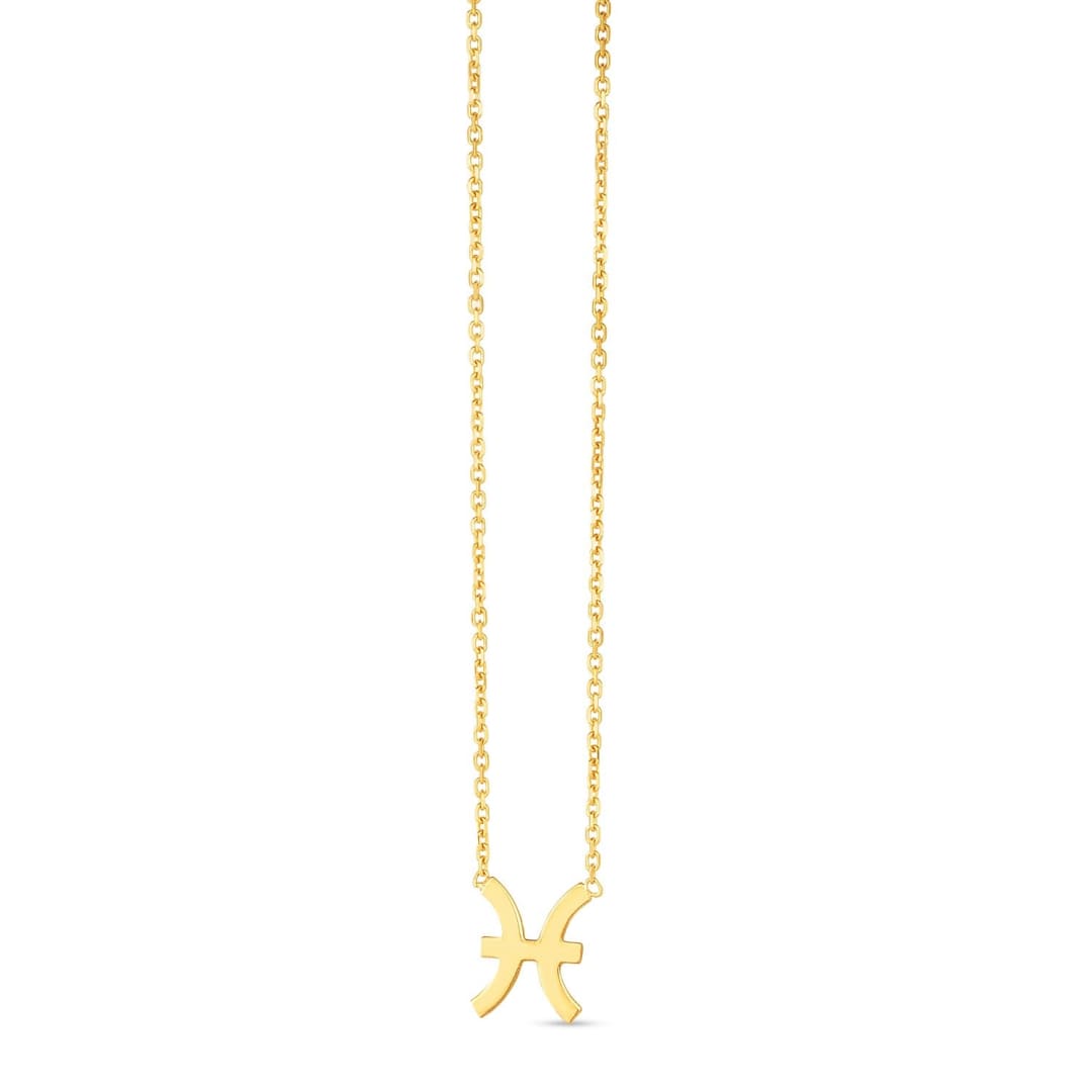 14K Yellow Gold Pisces Necklace | Richard Cannon Jewelry