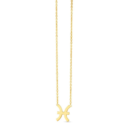 14K Yellow Gold Pisces Necklace | Richard Cannon Jewelry