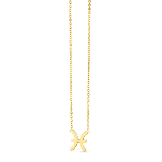 14K Yellow Gold Pisces Necklace | Richard Cannon Jewelry