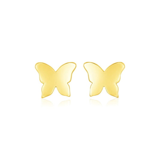 14k Yellow Gold Polished Butterfly Earrings | Richard Cannon Jewelry