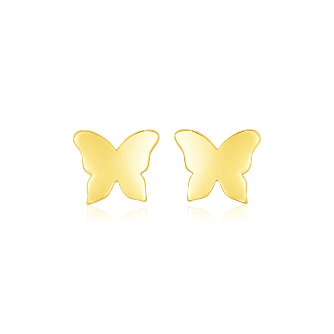 14k Yellow Gold Polished Butterfly Earrings | Richard Cannon Jewelry