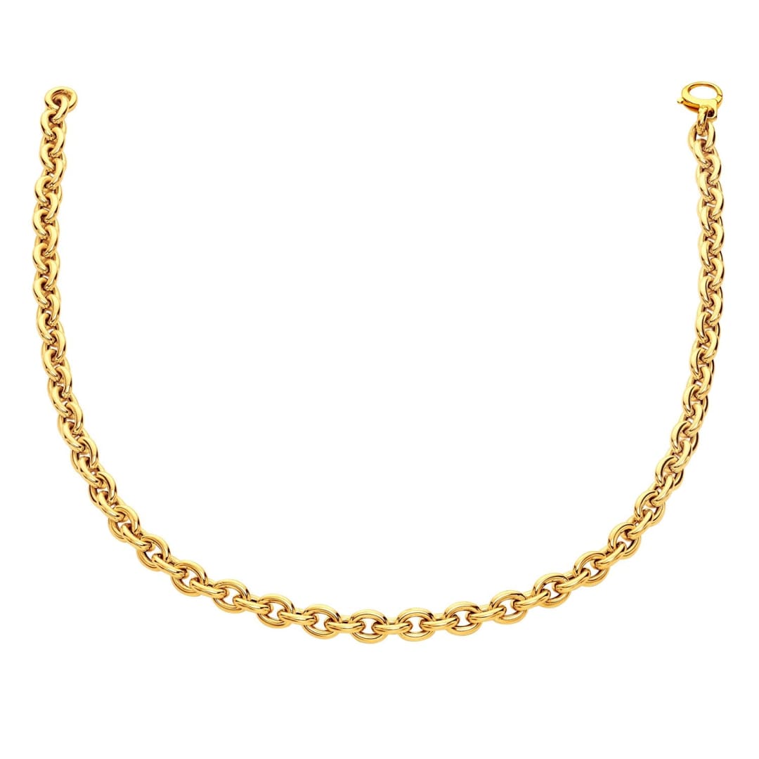 14k Yellow Gold Polished Cable Link Necklace | Richard Cannon Jewelry