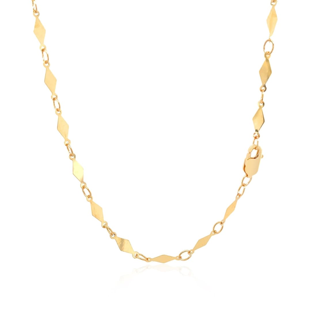 14K Yellow Gold Polished Diamond Motif Chain (3.0mm) | Richard Cannon Jewelry