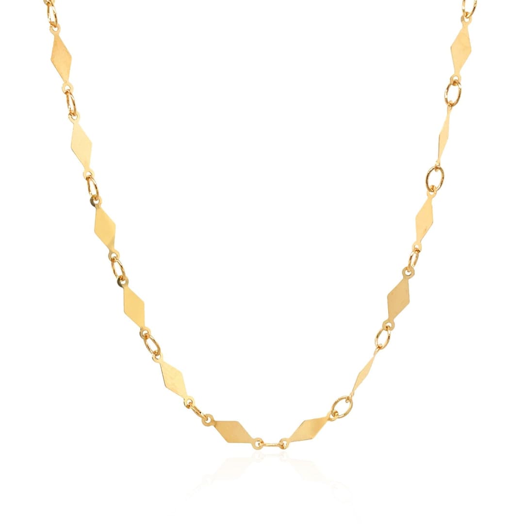 14K Yellow Gold Polished Diamond Motif Chain (3.0mm) | Richard Cannon Jewelry