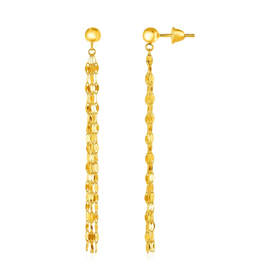 14k Yellow Gold Polished Drop Earrings | Richard Cannon Jewelry