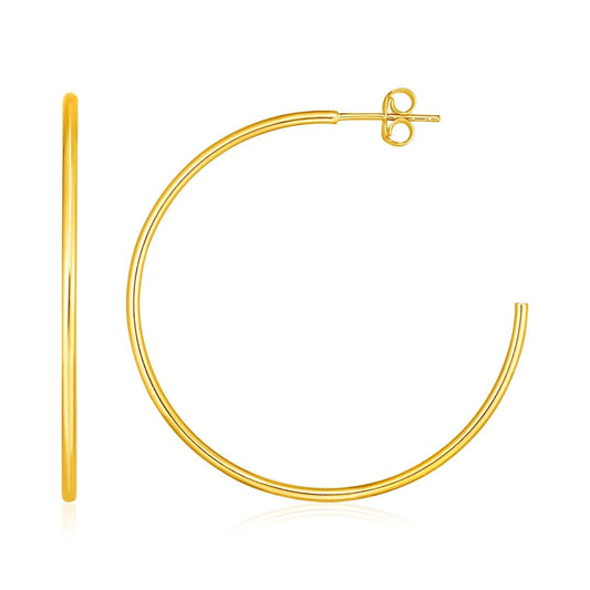 14k Yellow Gold Polished Hoop Earrings | Richard Cannon Jewelry