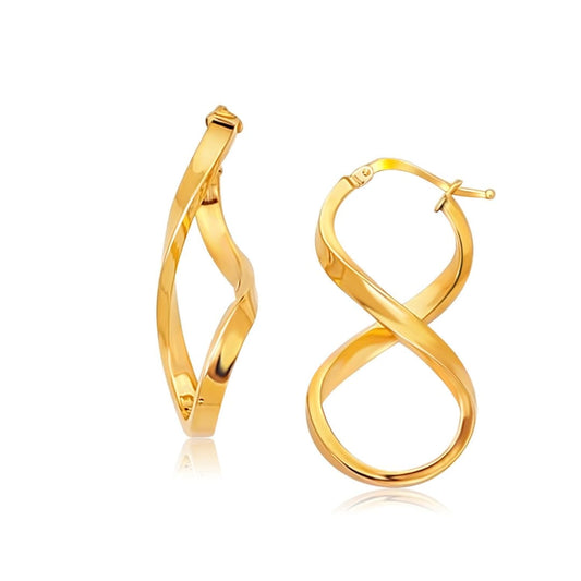14k Yellow Gold Polished Infinity Shape Drop Earrings | Richard Cannon Jewelry