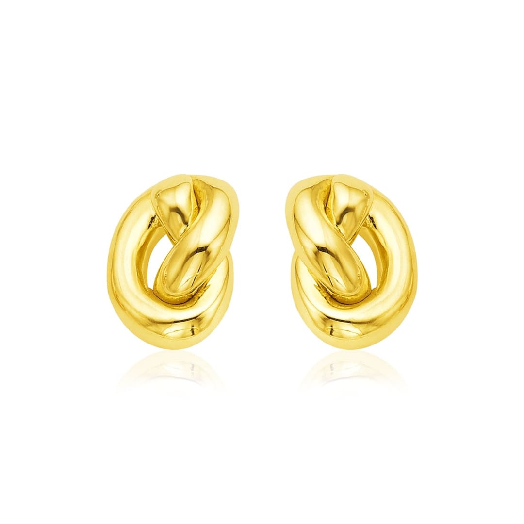 14k Yellow Gold Polished Knot Earrings | Richard Cannon Jewelry