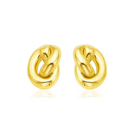 14k Yellow Gold Polished Knot Earrings | Richard Cannon Jewelry