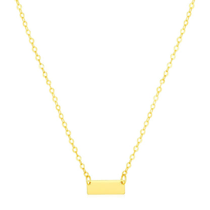 14k Yellow Gold Polished Mini Bar Necklace | Richard Cannon Jewelry