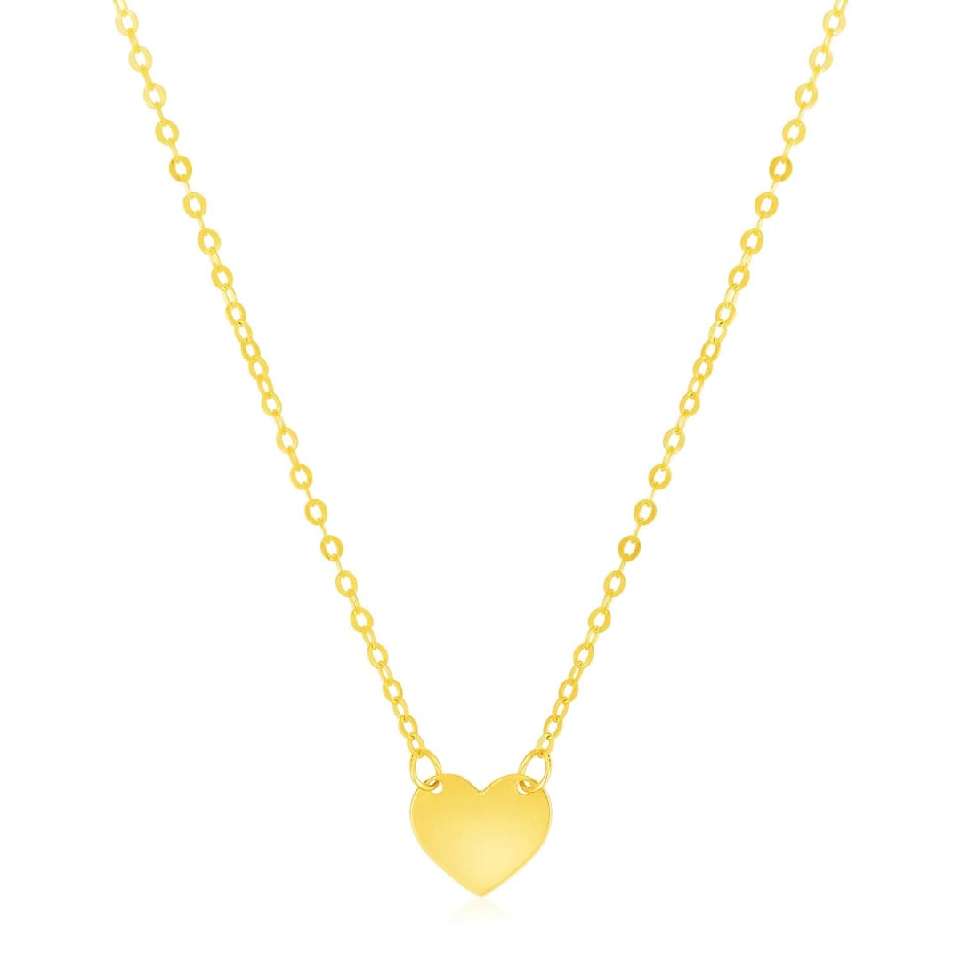 14k Yellow Gold Polished Mini Heart Necklace | Richard Cannon Jewelry