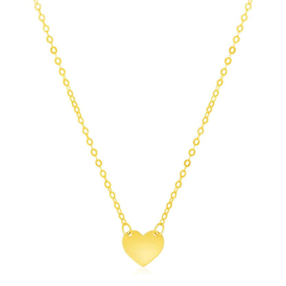 14k Yellow Gold Polished Mini Heart Necklace | Richard Cannon Jewelry