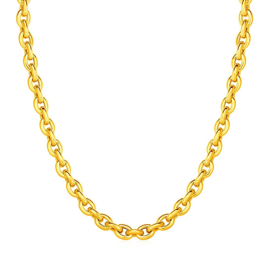 14k Yellow Gold Polished Oval Link Necklace | Richard Cannon Jewelry