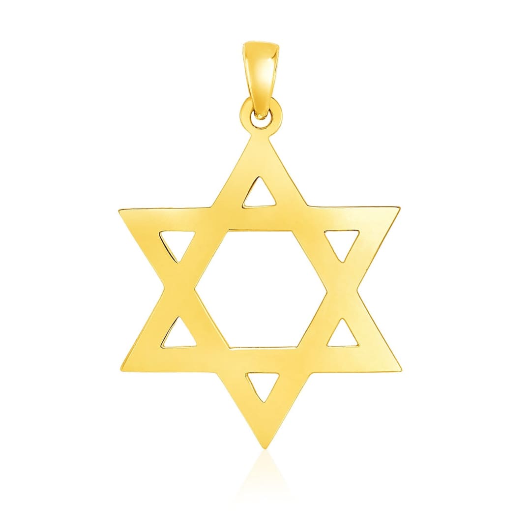 14k Yellow Gold Polished Star of David Pendant | Richard Cannon Jewelry