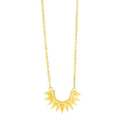 14k Yellow Gold Polished Sunburst Necklace | Richard Cannon Jewelry