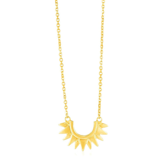 14k Yellow Gold Polished Sunburst Necklace | Richard Cannon Jewelry