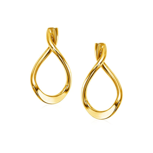 14k Yellow Gold Polished Tear Drop Earrings | Richard Cannon Jewelry